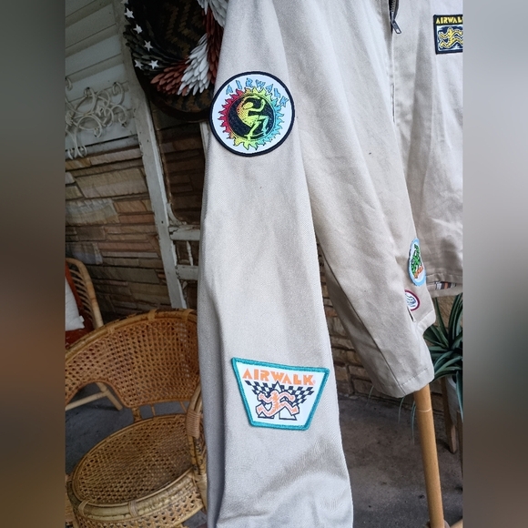 Airwalk Tan Women's Oversized Jacket with Colorful Patches_Med - Picture 5 of 10